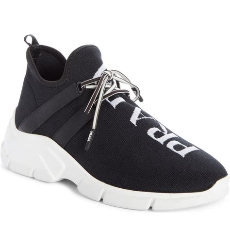 prada sock boot sneaker|prada leather sneakers women's.